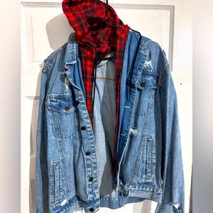 Forever21 plaid jean jacket